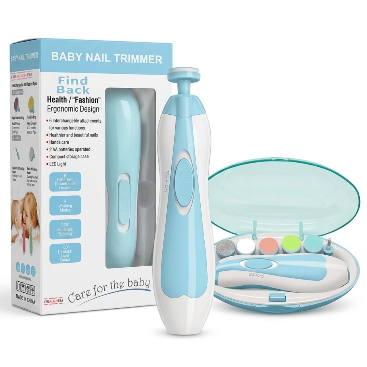 Baby Nail Clippers with Light Baby Nail File Grinder Set Safe Nail Trimmer Kit