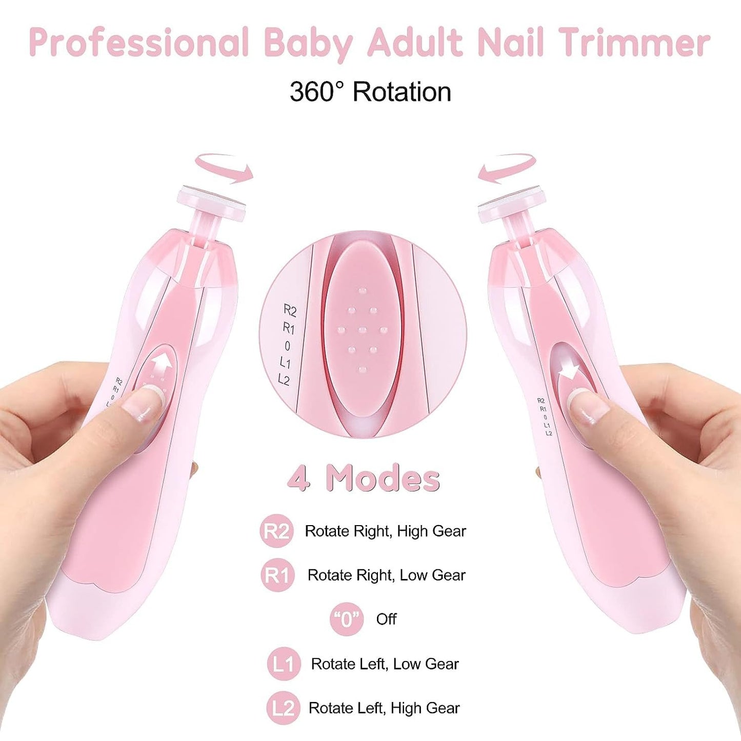 Baby Nail Clippers with Light Baby Nail File Grinder Set Safe Nail Trimmer Kit