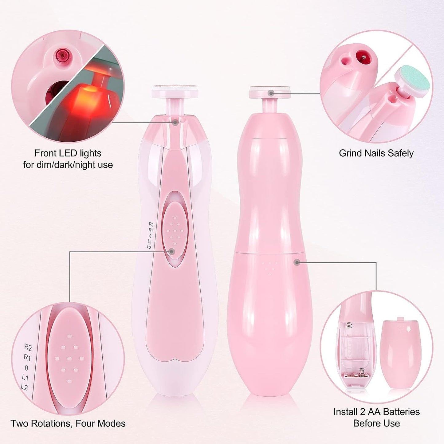 Baby Nail Clippers with Light Baby Nail File Grinder Set Safe Nail Trimmer Kit